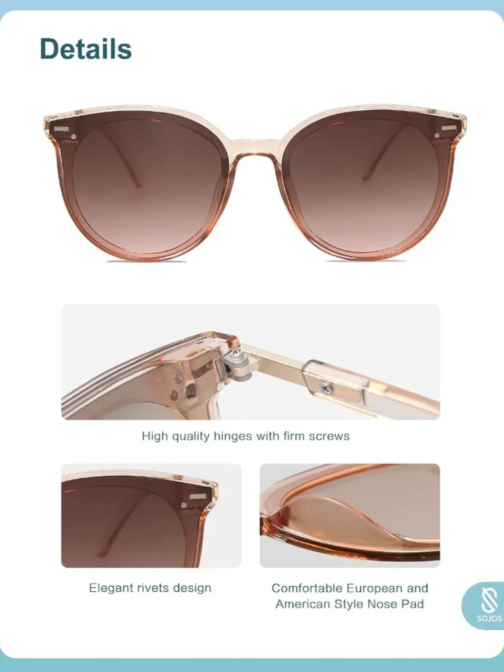 Lightweight Foldable Retro Sunglasses - Large Round Shades for All Occasions